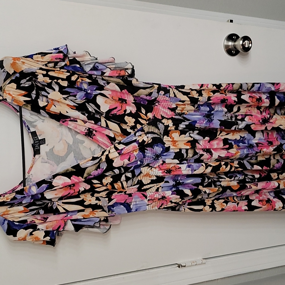 Spense Black floral dress